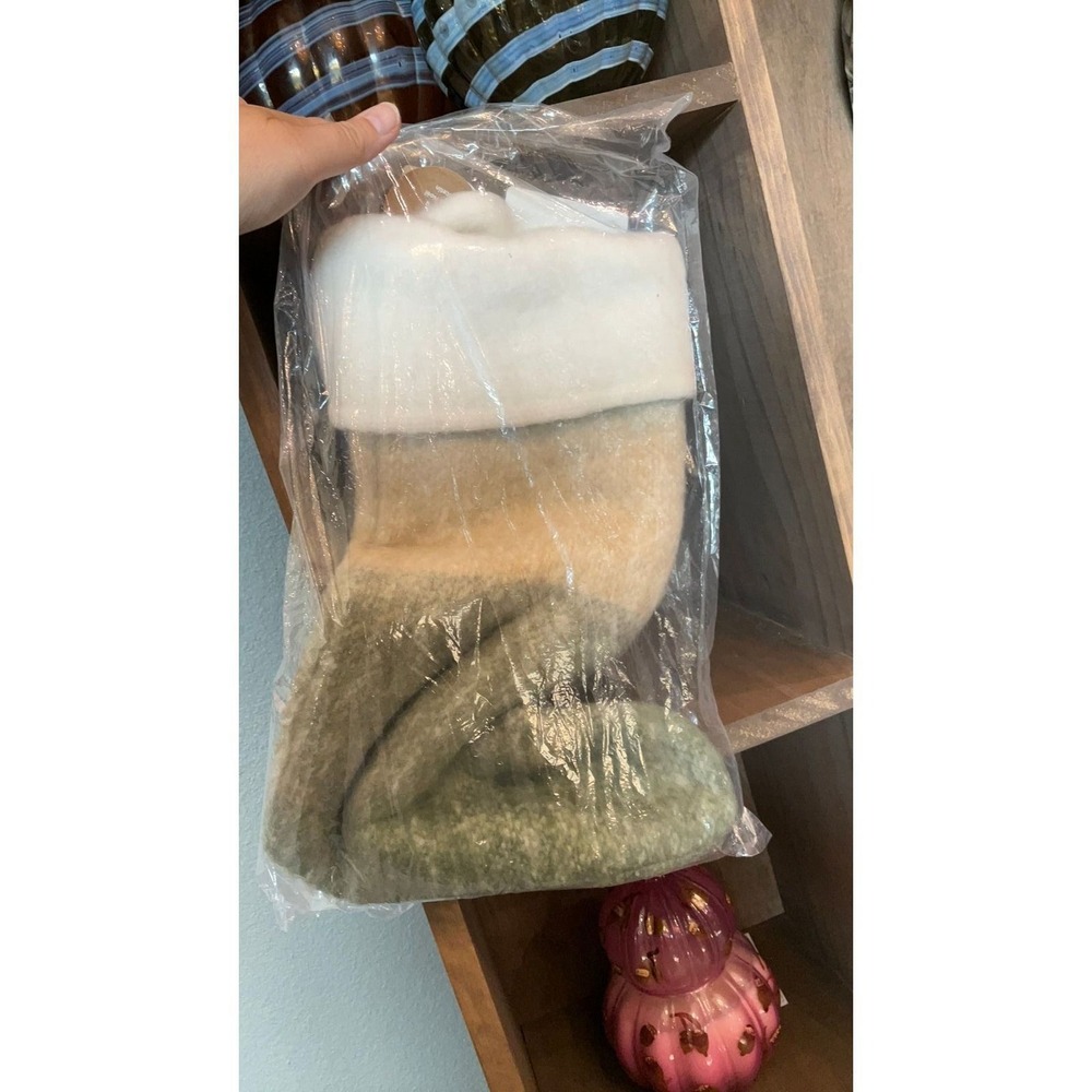 West Elm Green Ombre Faux Mohair Christmas Stocking 9564-825 NEW - Picture 2 of 7
